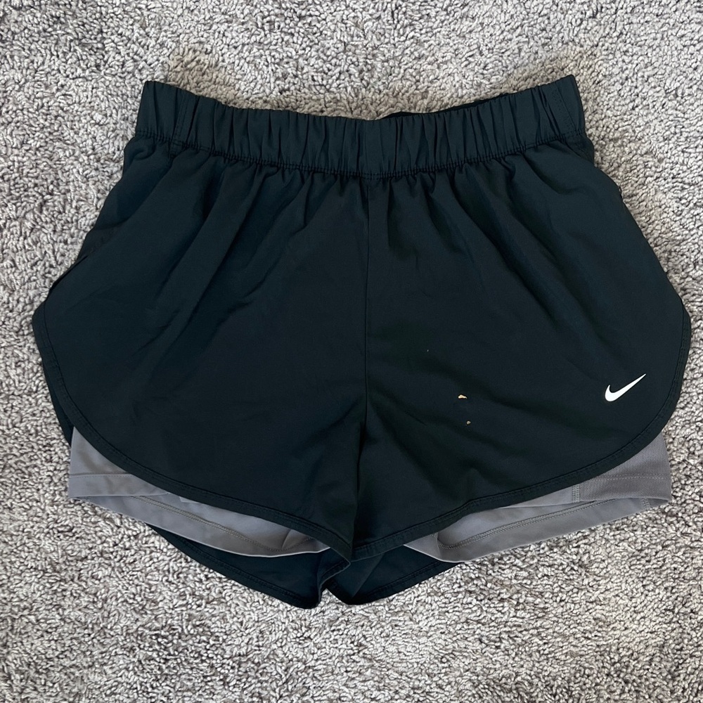 Nike Women's Black and Gray Athletic Shorts